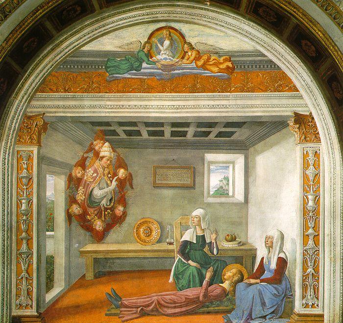 Domenico Ghirlandaio Announcement of Death to Saint Fina Norge oil painting art